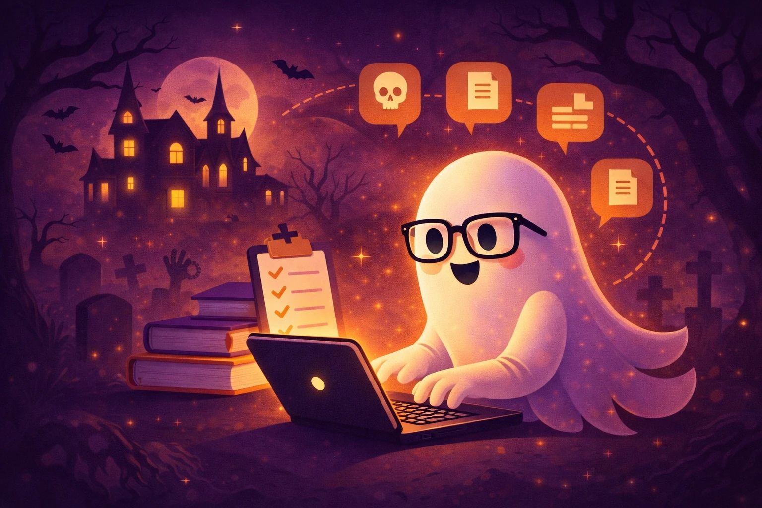 Ghostwriter writing content for a client while working on a laptop